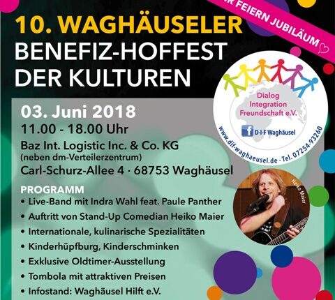 Sonntag, 3. Juni: „Benefizfest der Kulturen“ | KW 21/2018